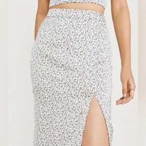 Abercrombie & Fitch Leopard Print Satin Skirt